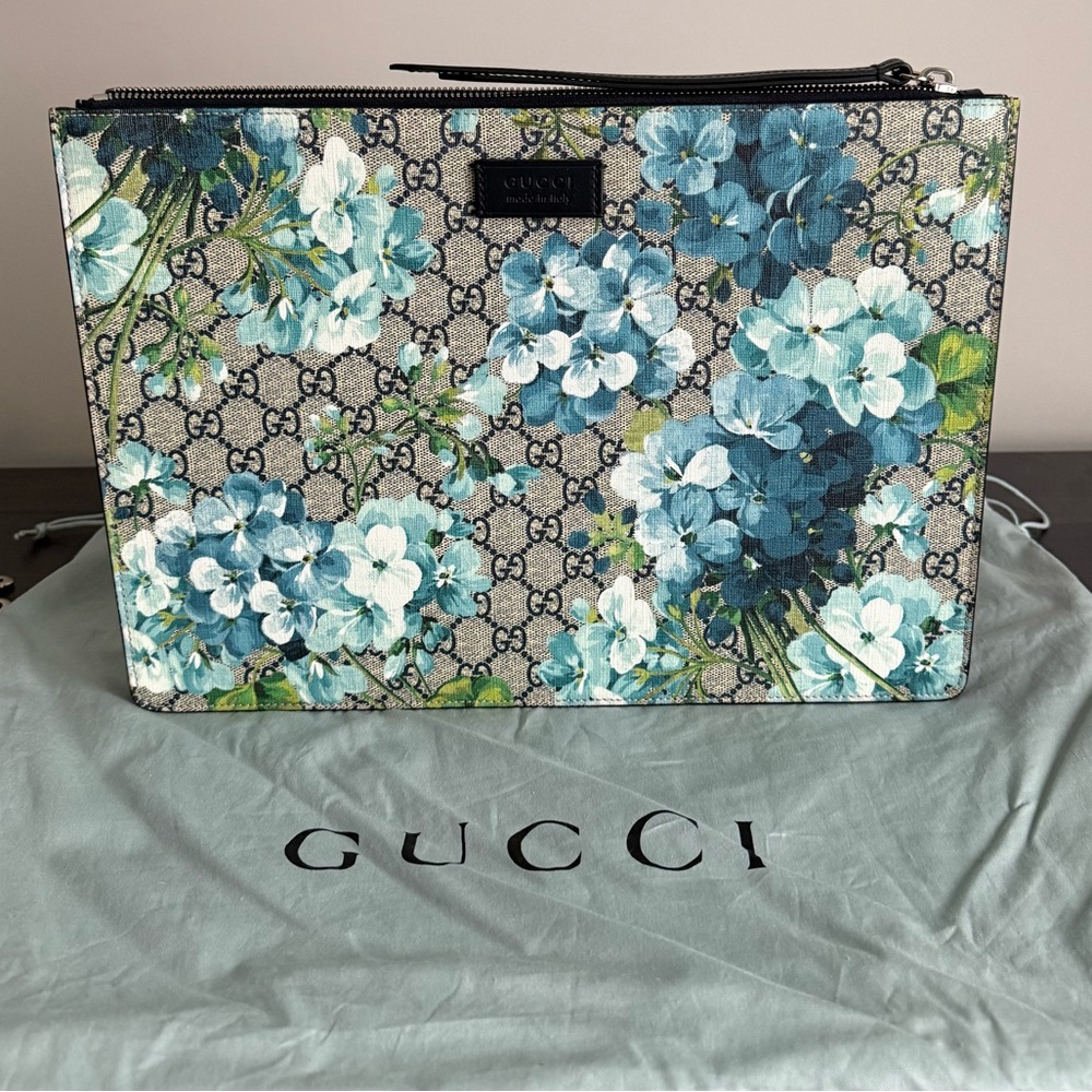 GUCCI GG SUPREME BLOOMS FLORAL LARGE VERSATILE CROSSBODY HANDBAG CLUTCH/POUCH
